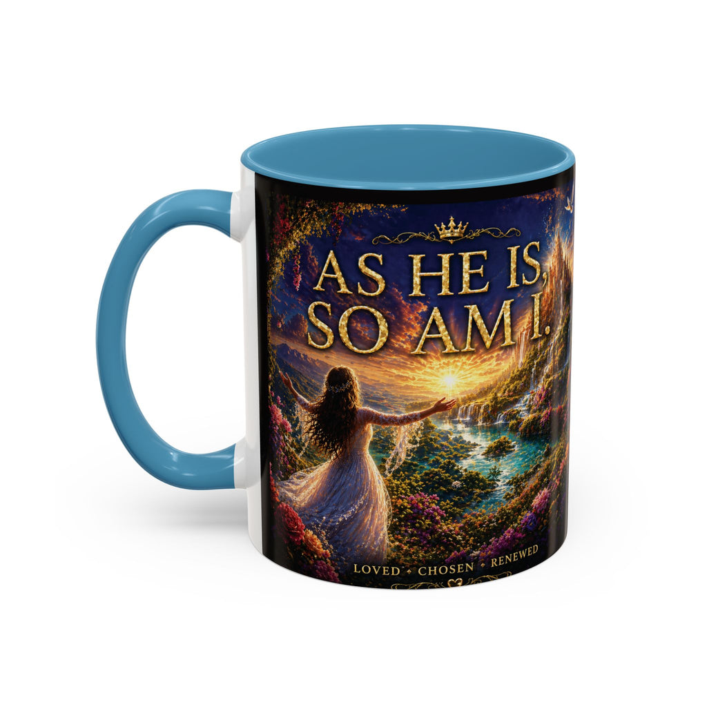 Christian Inspirational Coffee Mug — "As He Is, So Am I" Accent Mug (11/15oz)