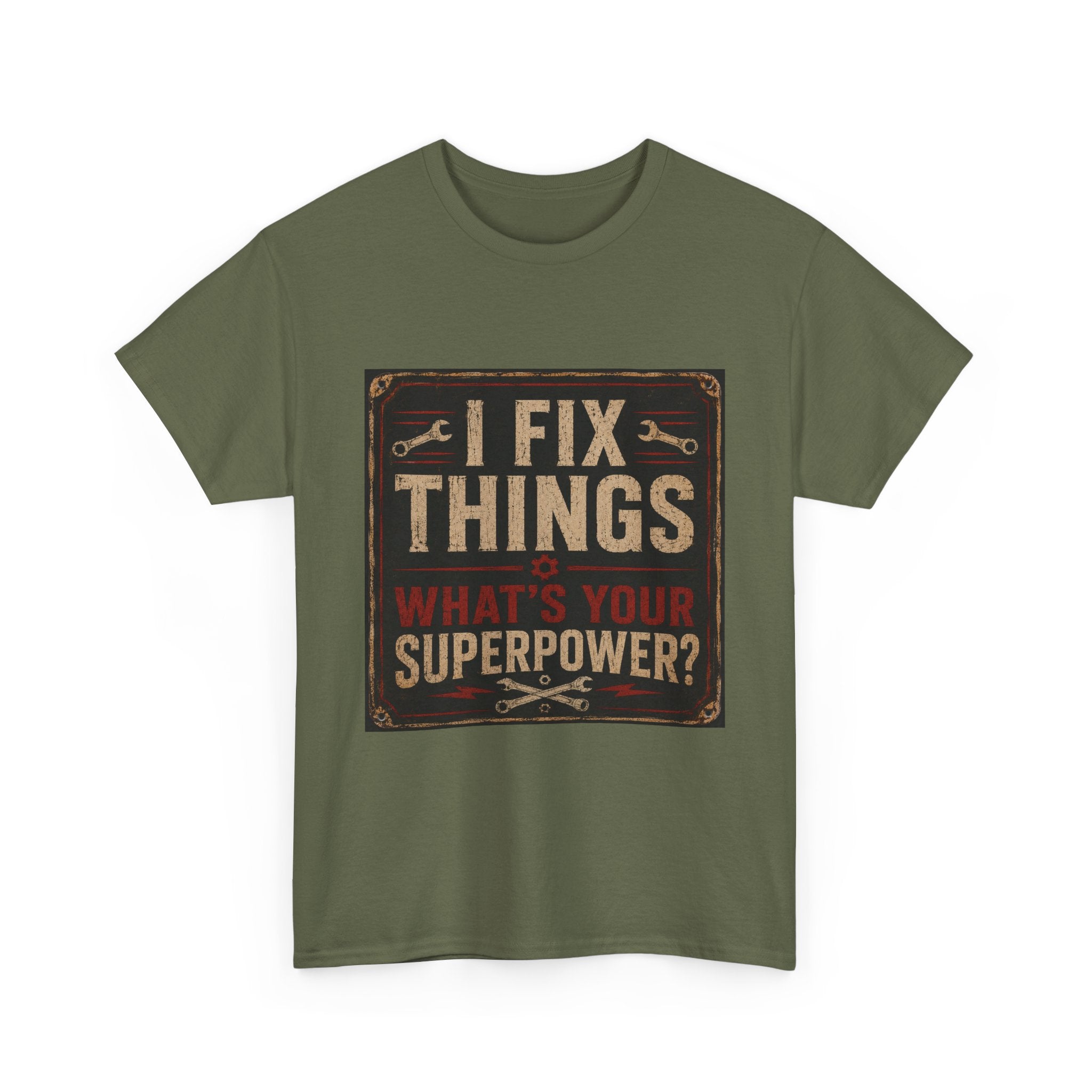 Fix Things T-Shirt – "I Fix Things, What's Your Superpower?" Vintage Mechanic Tee
