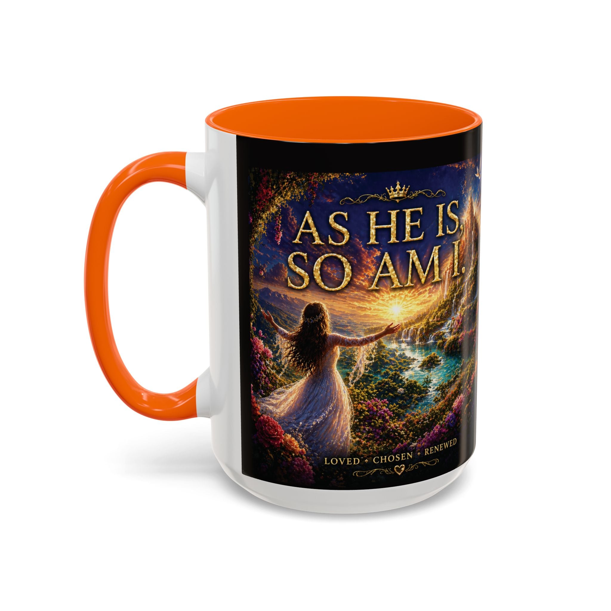 Christian Inspirational Coffee Mug — "As He Is, So Am I" Accent Mug (11/15oz)