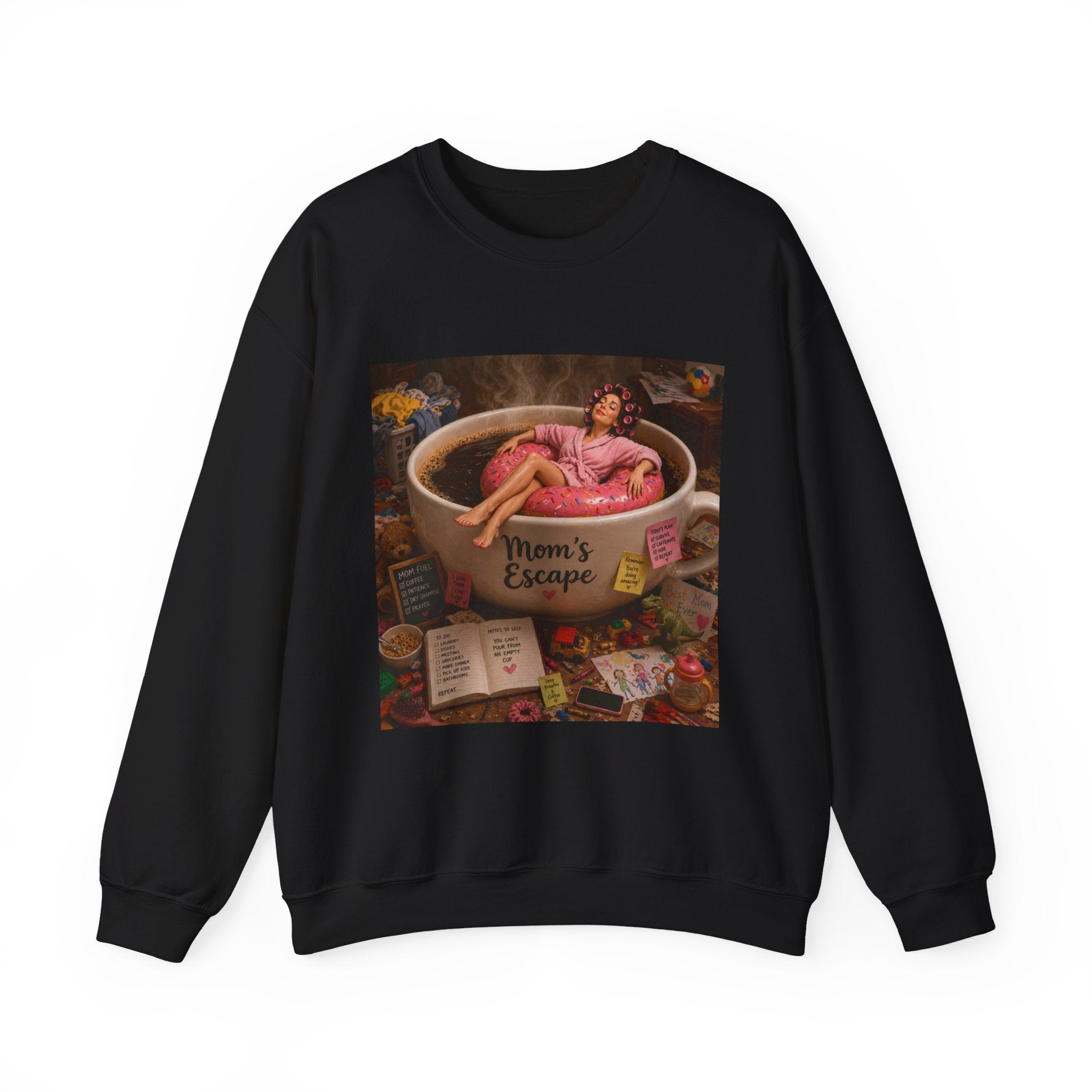 Moms Happy Place - Cup of coffee / heaven Unisex Heavy Blend™ Crewneck Sweatshirt
