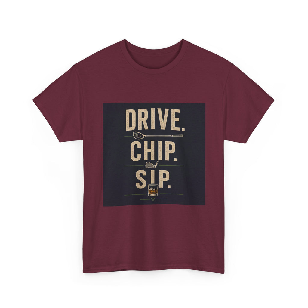 Drive. Chip. Sip. Golf Graphic Tee — Funny Golf Shirt for Players & Fans