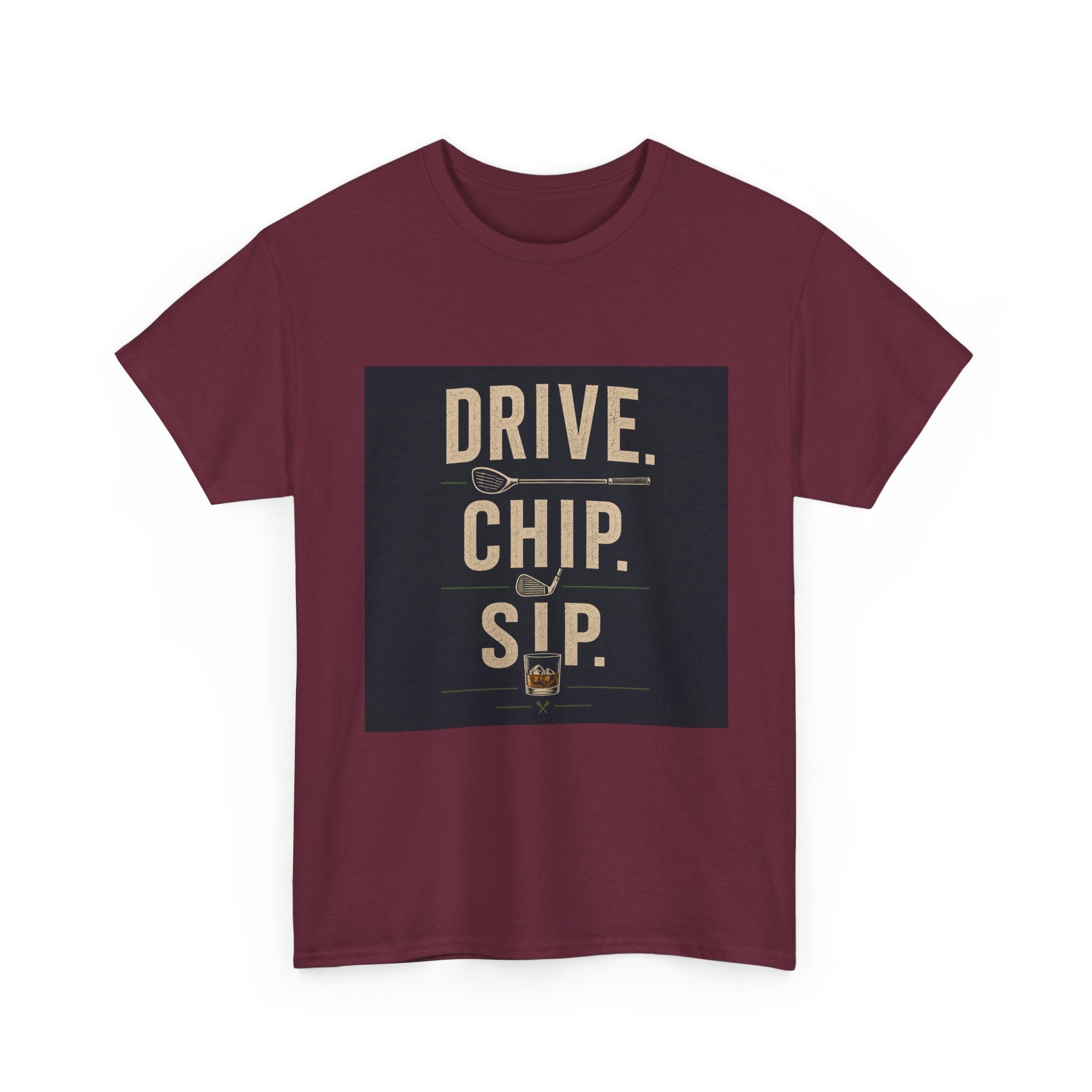 Drive. Chip. Sip. Golf Graphic Tee — Funny Golf Shirt for Players & Fans