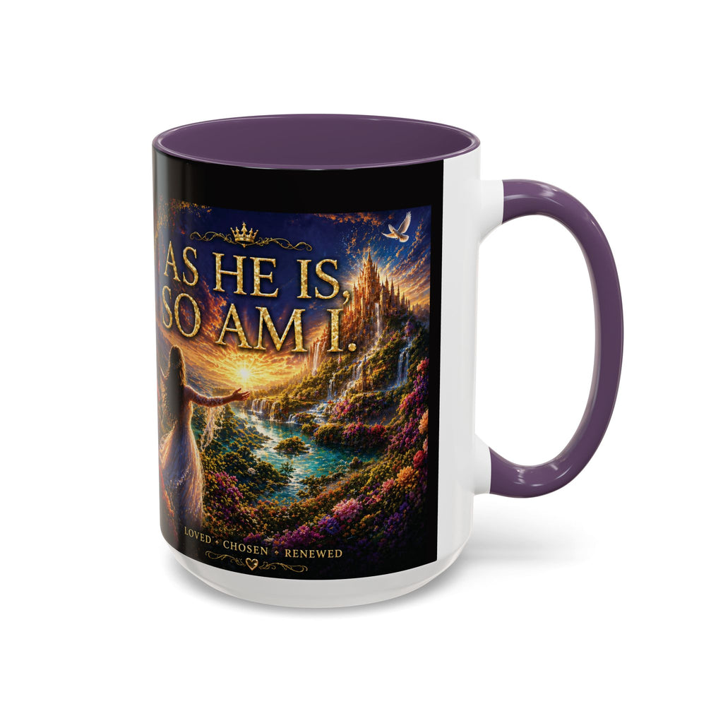 Christian Inspirational Coffee Mug — "As He Is, So Am I" Accent Mug (11/15oz)