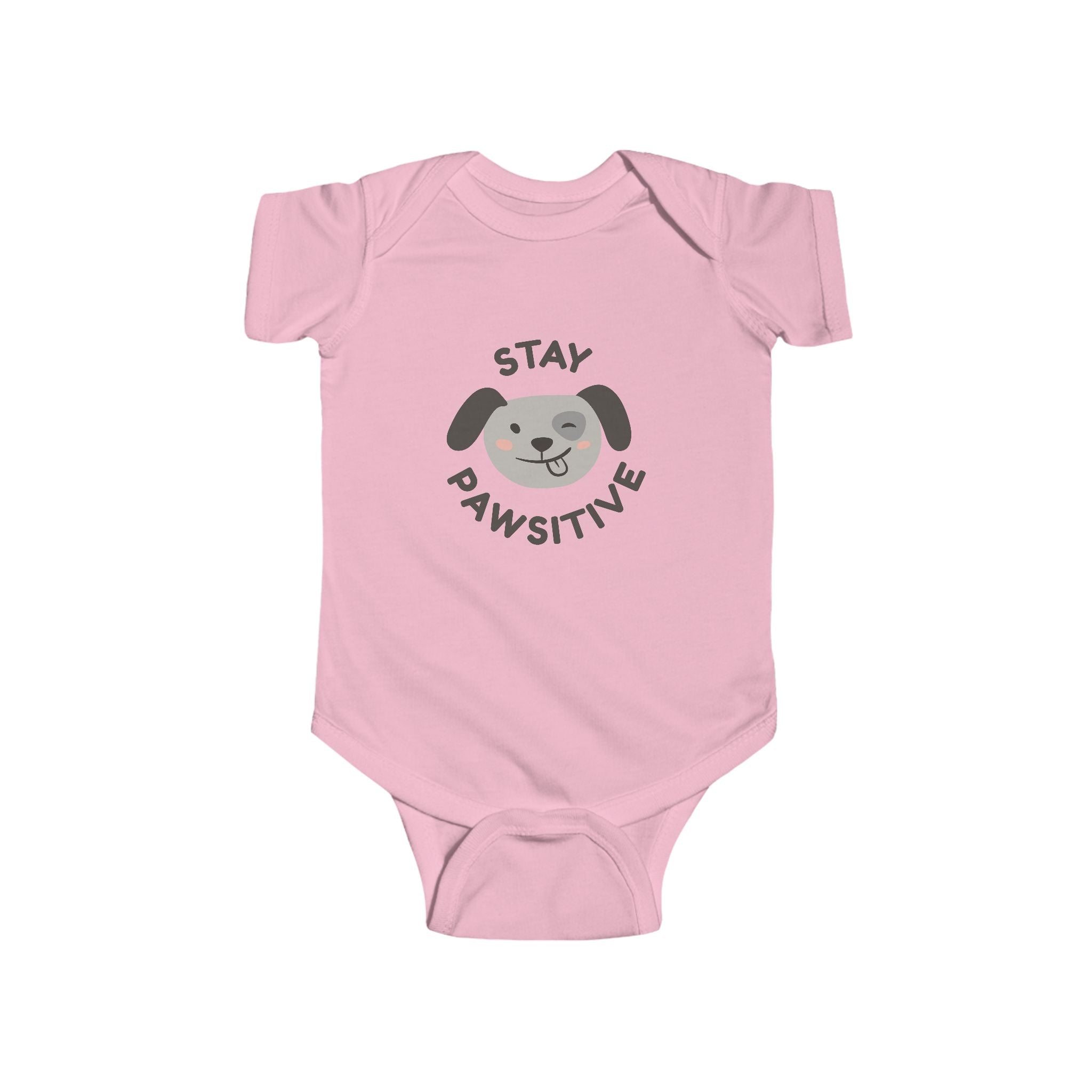 Stay Pawsitive Baby Bodysuit – Cute Puppy Infant Onesie