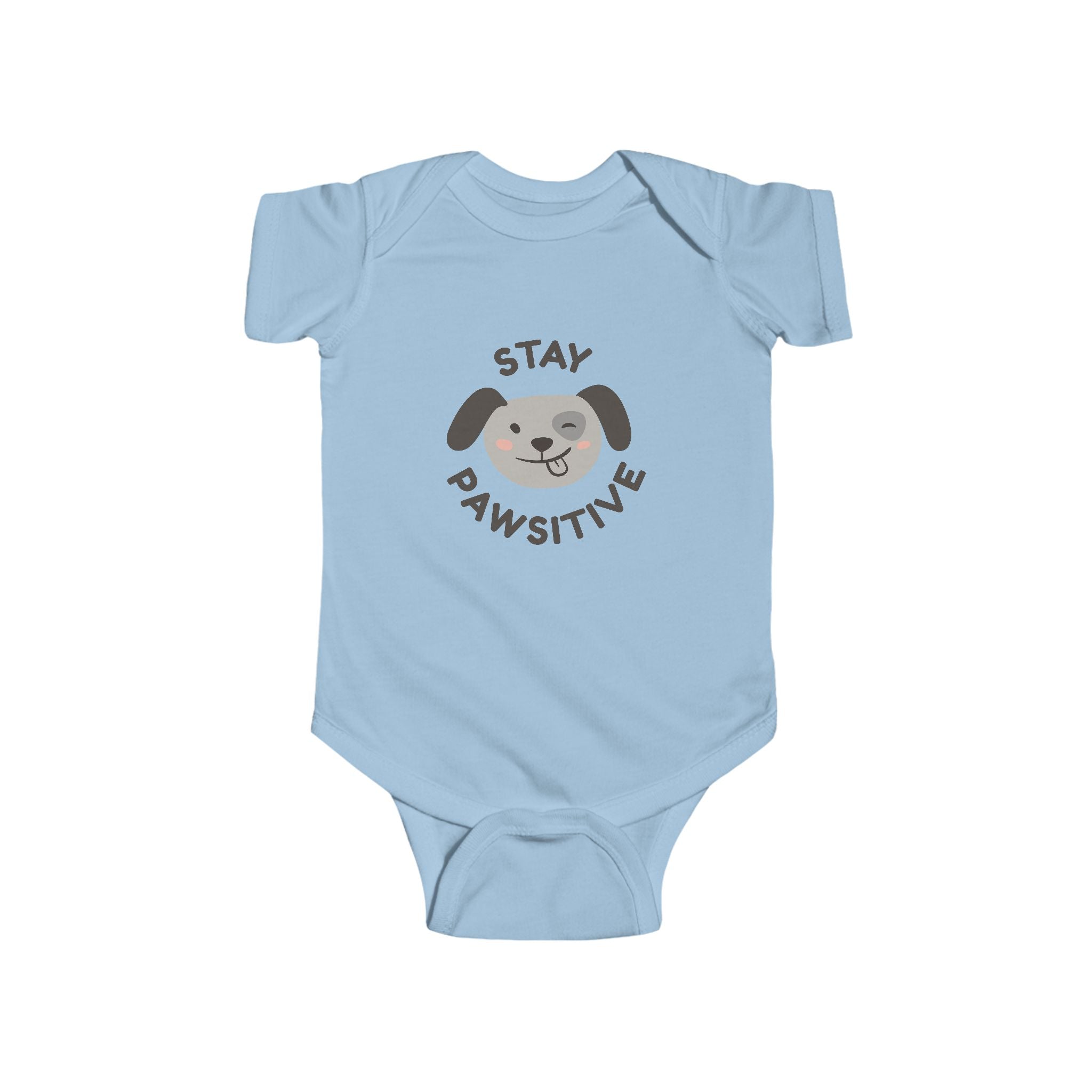 Stay Pawsitive Baby Bodysuit – Cute Puppy Infant Onesie