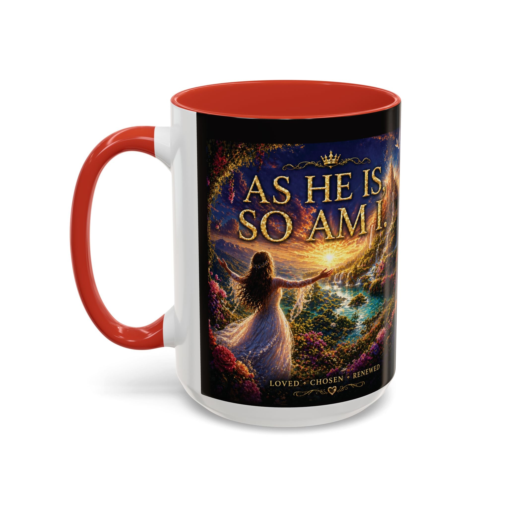 Christian Inspirational Coffee Mug — "As He Is, So Am I" Accent Mug (11/15oz)