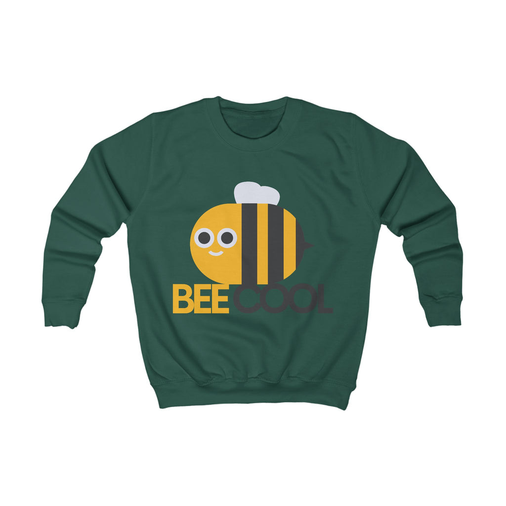 Kids Sweatshirt — 'Bee Cool' Cute Bumblebee Graphic Pullover for Children, Playful Spring/Easter Gift