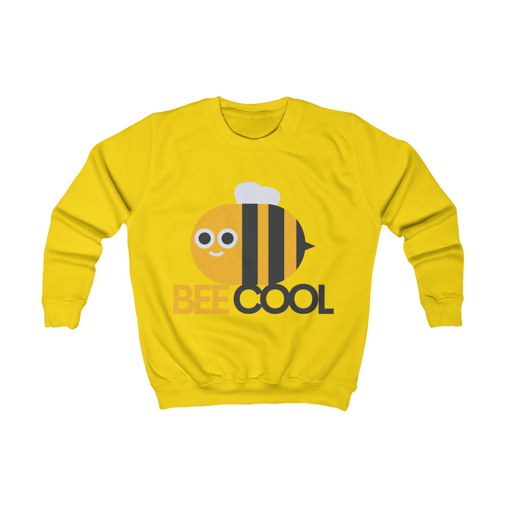 Kids Sweatshirt — 'Bee Cool' Cute Bumblebee Graphic Pullover for Children, Playful Spring/Easter Gift