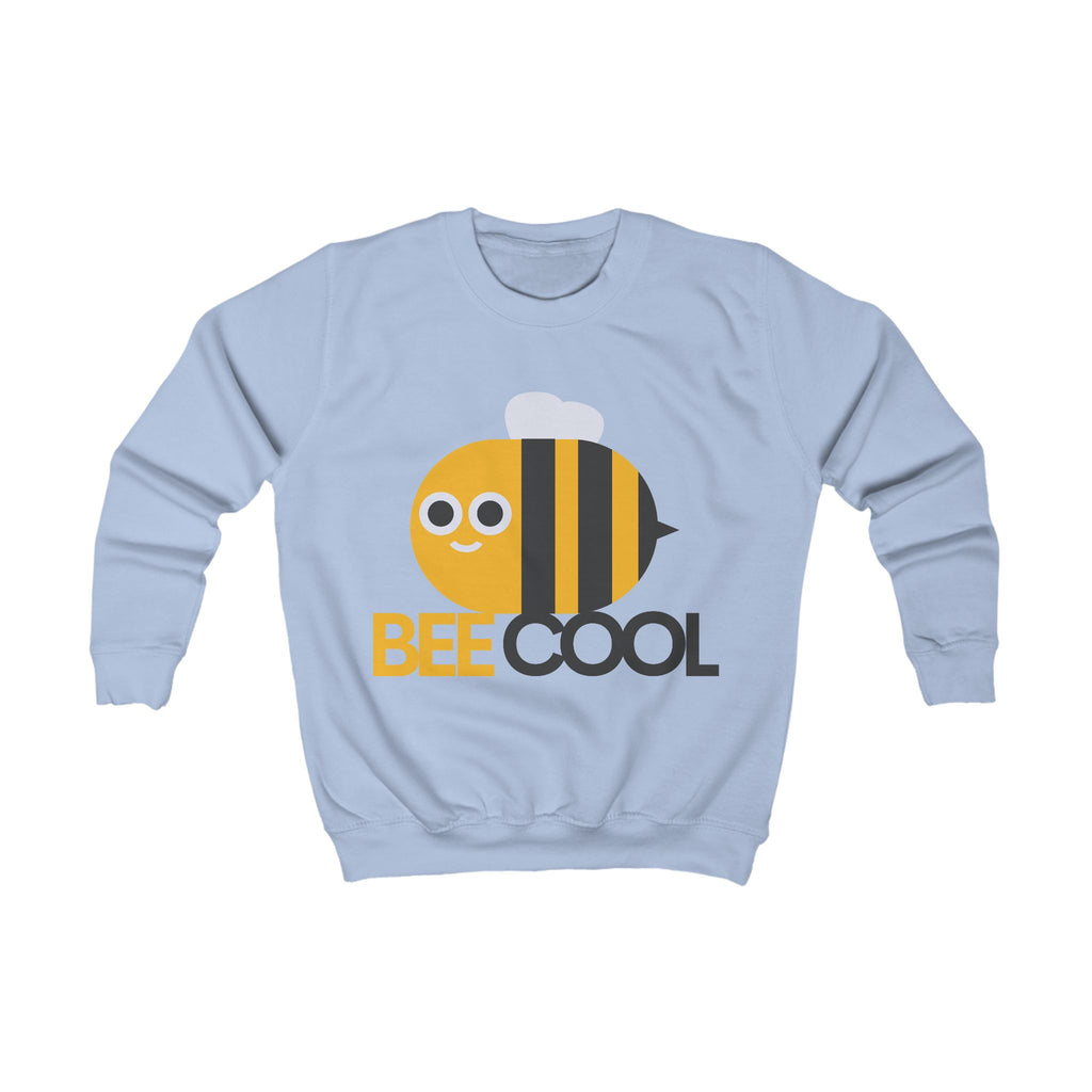 Kids Sweatshirt — 'Bee Cool' Cute Bumblebee Graphic Pullover for Children, Playful Spring/Easter Gift