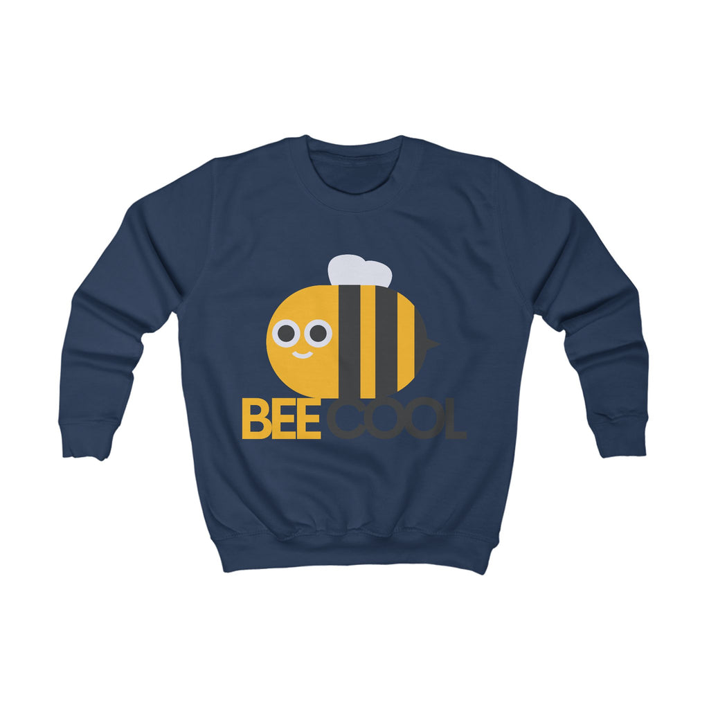Kids Sweatshirt — 'Bee Cool' Cute Bumblebee Graphic Pullover for Children, Playful Spring/Easter Gift