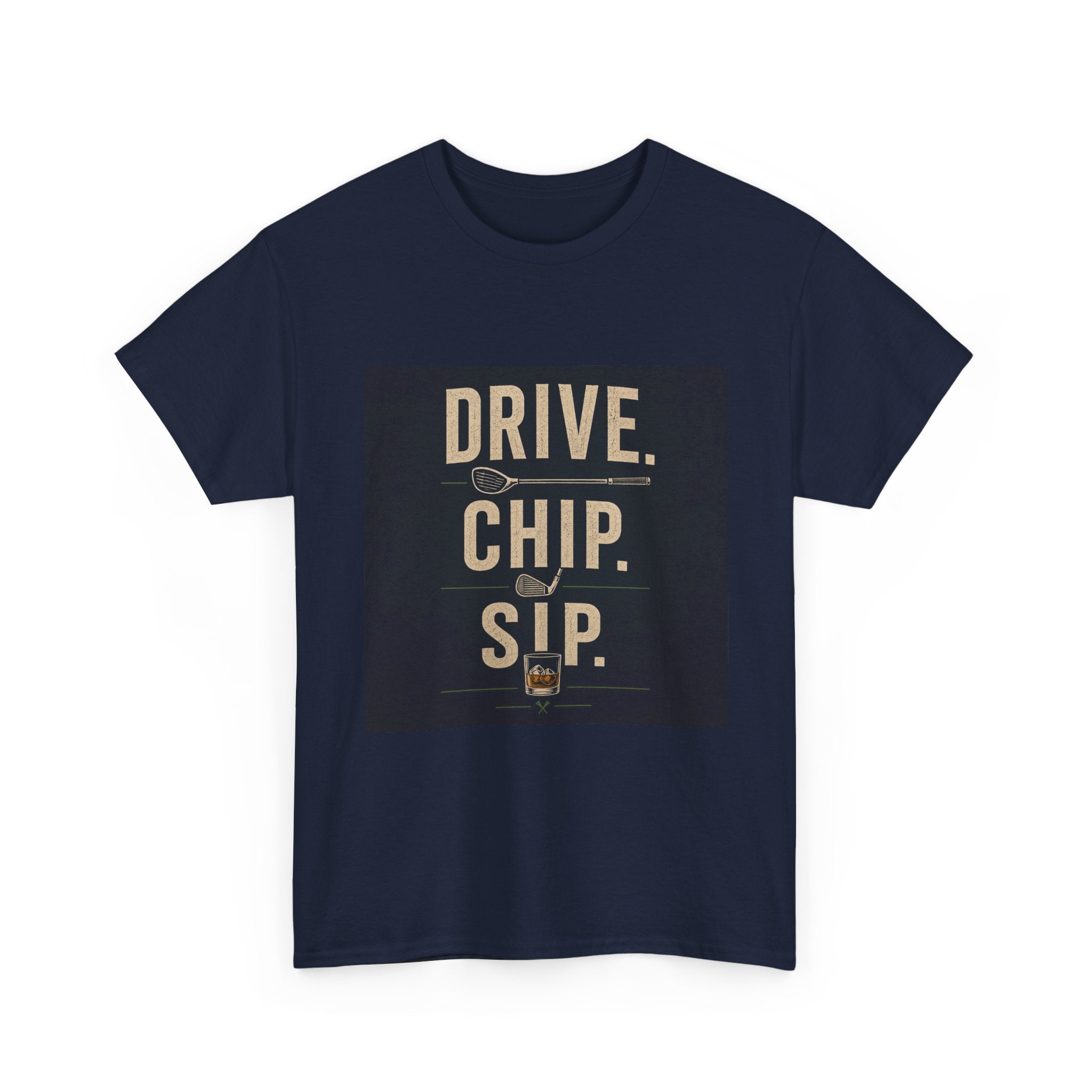 Drive. Chip. Sip. Golf Graphic Tee — Funny Golf Shirt for Players & Fans