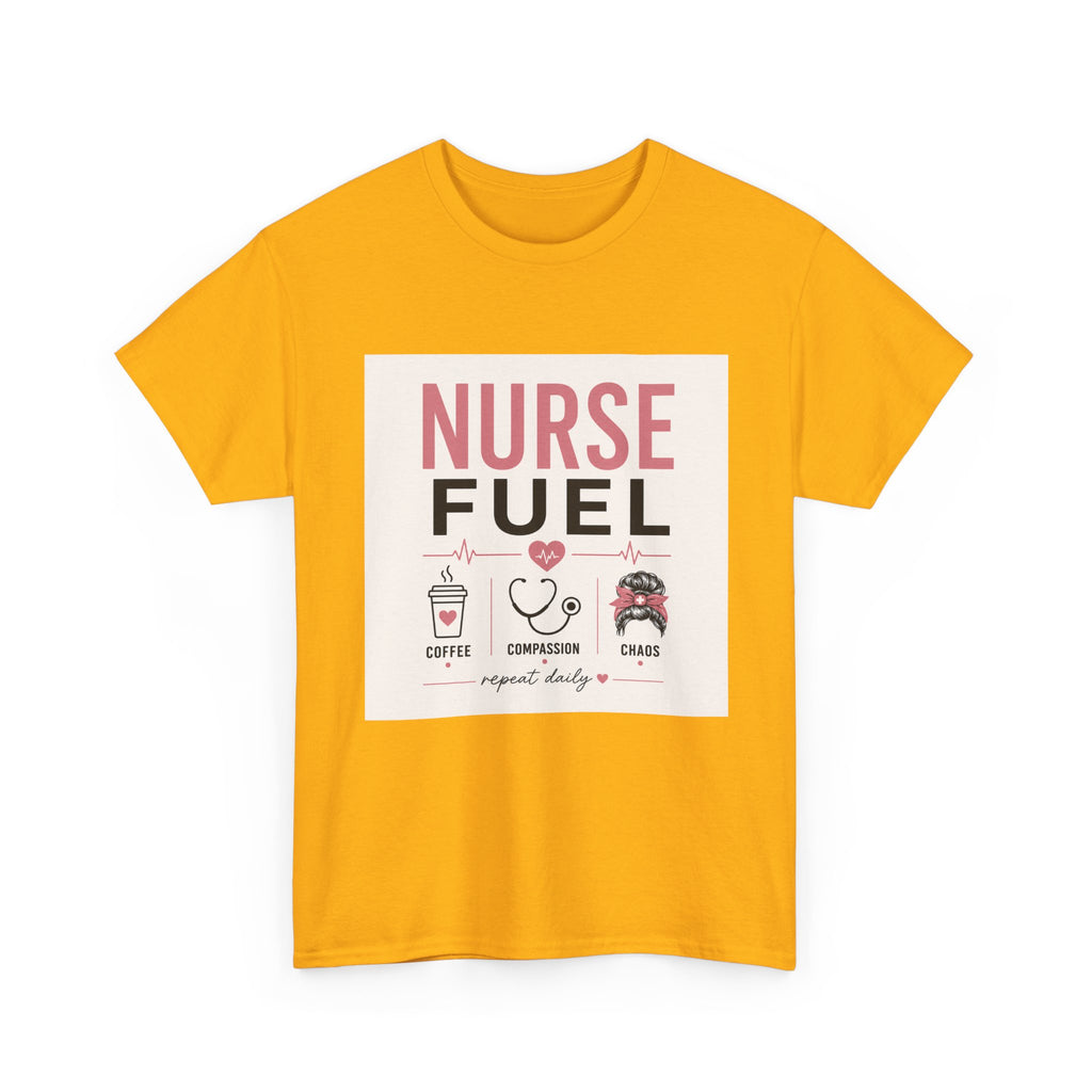 Nurse Fuel T-Shirt — Coffee, Stethoscope & Chaos Graphic Tee for Nurses