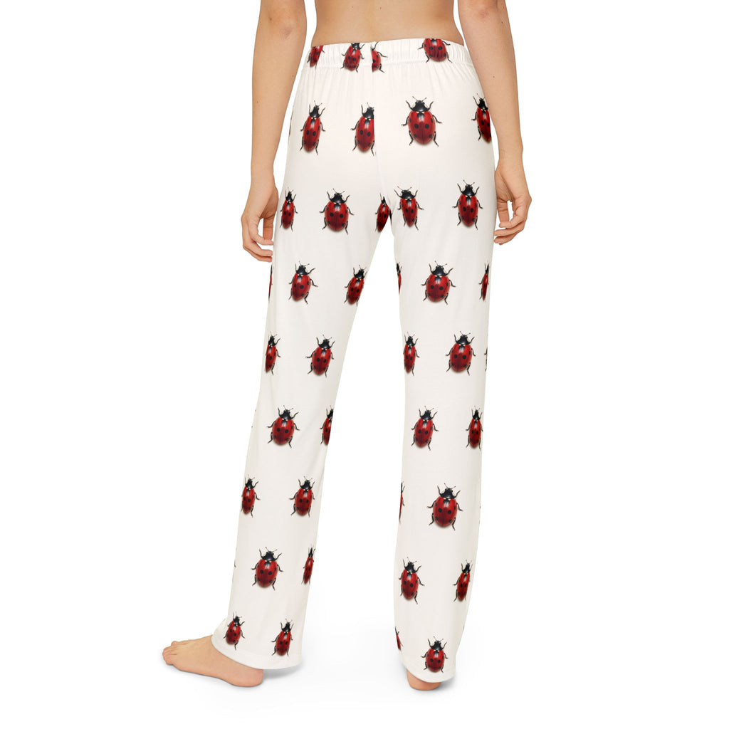 Kids Lounge Pants — Allover Red Ladybug Print Cozy Pajama Trousers