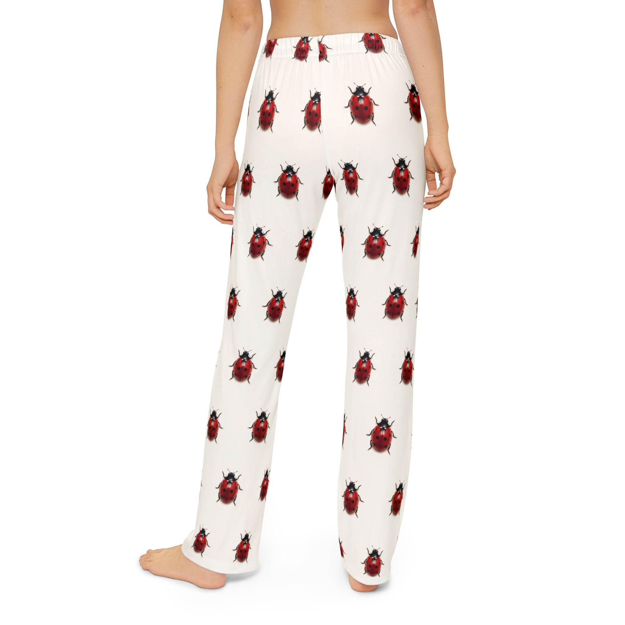 Kids Lounge Pants — Allover Red Ladybug Print Cozy Pajama Trousers