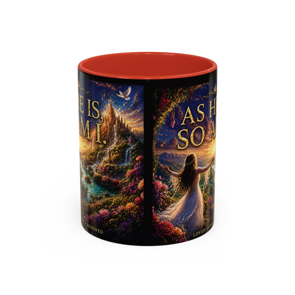 Christian Inspirational Coffee Mug — "As He Is, So Am I" Accent Mug (11/15oz)