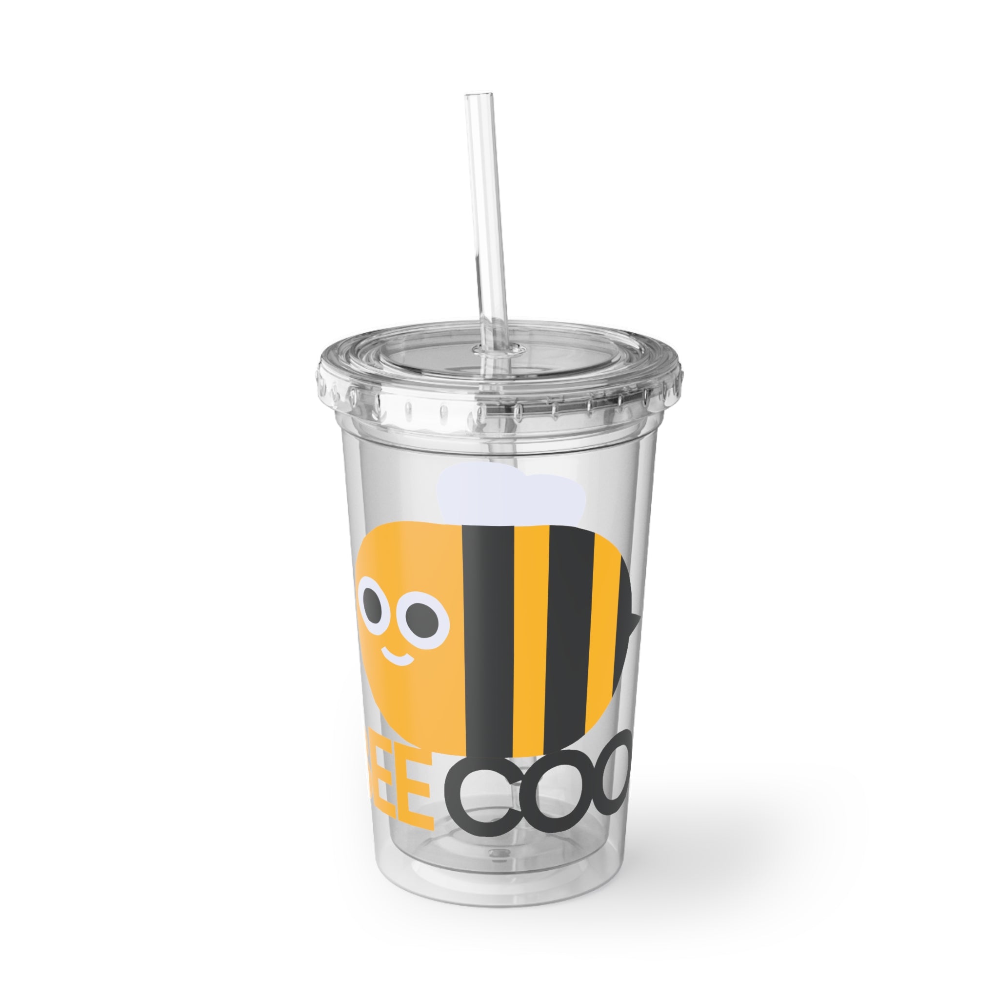 Cute Bee Acrylic Cup — 'Bee Cool' Reusable Tumbler