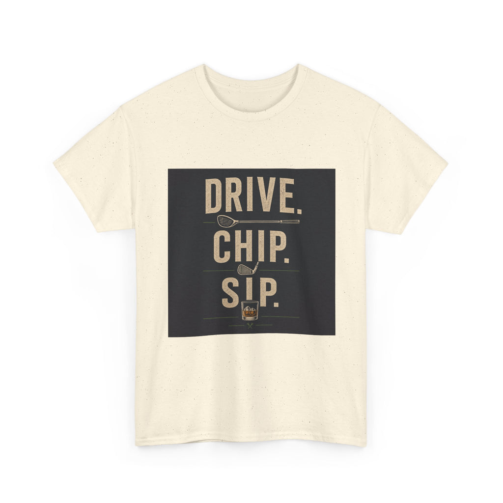 Drive. Chip. Sip. Golf Graphic Tee — Funny Golf Shirt for Players & Fans