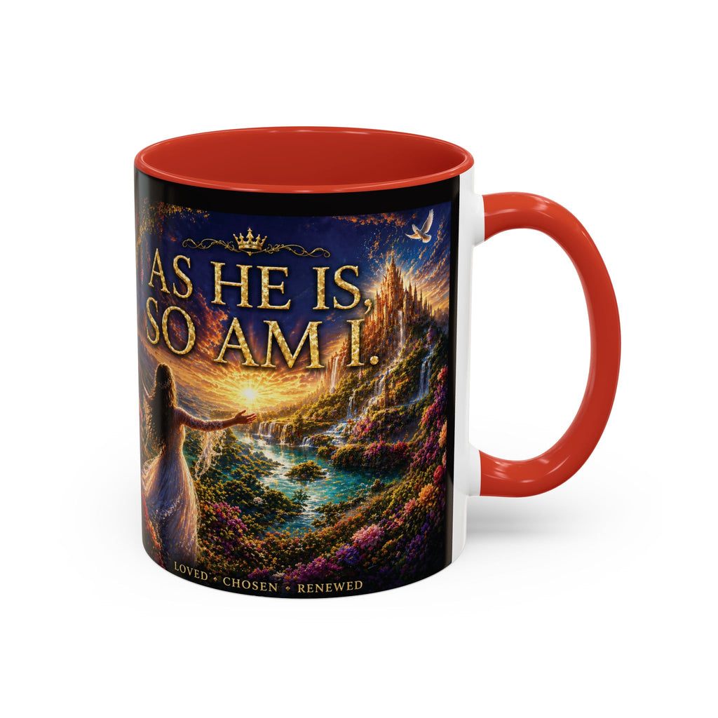 Christian Inspirational Coffee Mug — "As He Is, So Am I" Accent Mug (11/15oz)