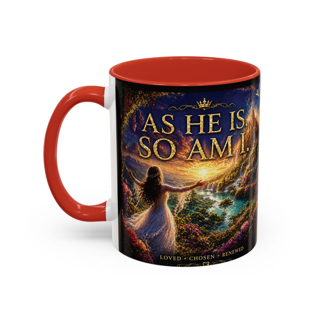 Christian Inspirational Coffee Mug — "As He Is, So Am I" Accent Mug (11/15oz)