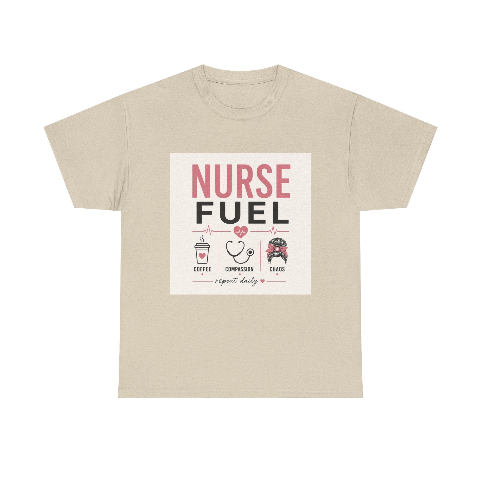 Nurse Fuel T-Shirt — Coffee, Stethoscope & Chaos Graphic Tee for Nurses