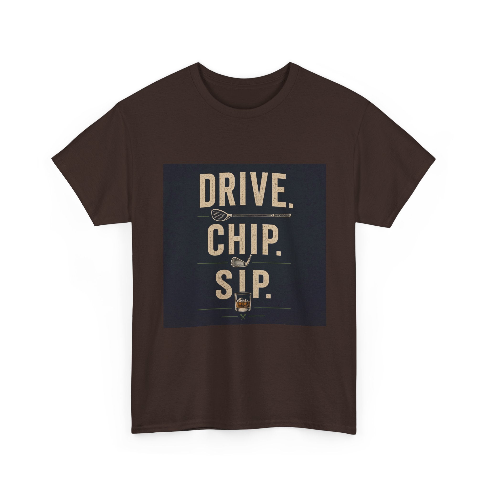 Drive. Chip. Sip. Golf Graphic Tee — Funny Golf Shirt for Players & Fans