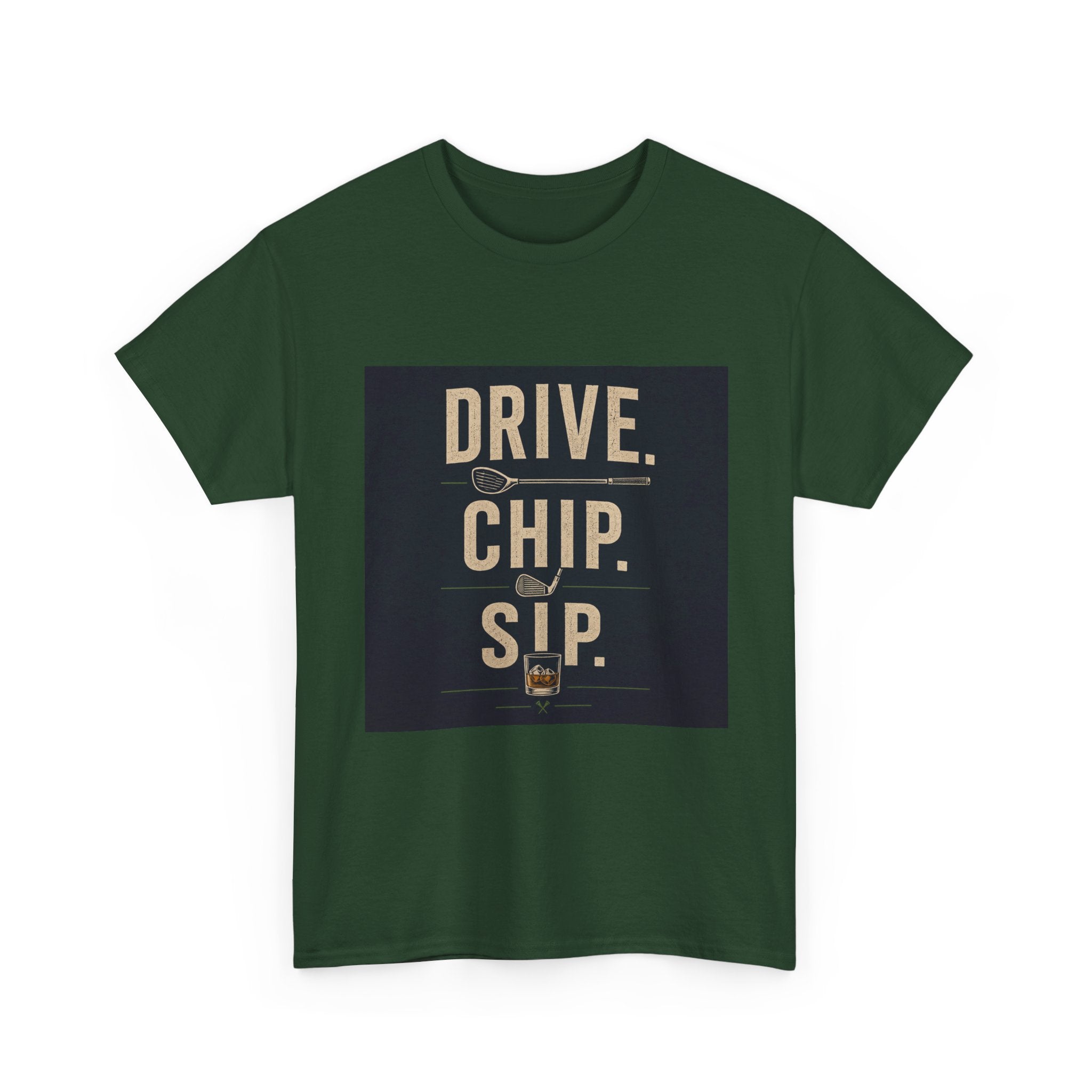 Drive. Chip. Sip. Golf Graphic Tee — Funny Golf Shirt for Players & Fans