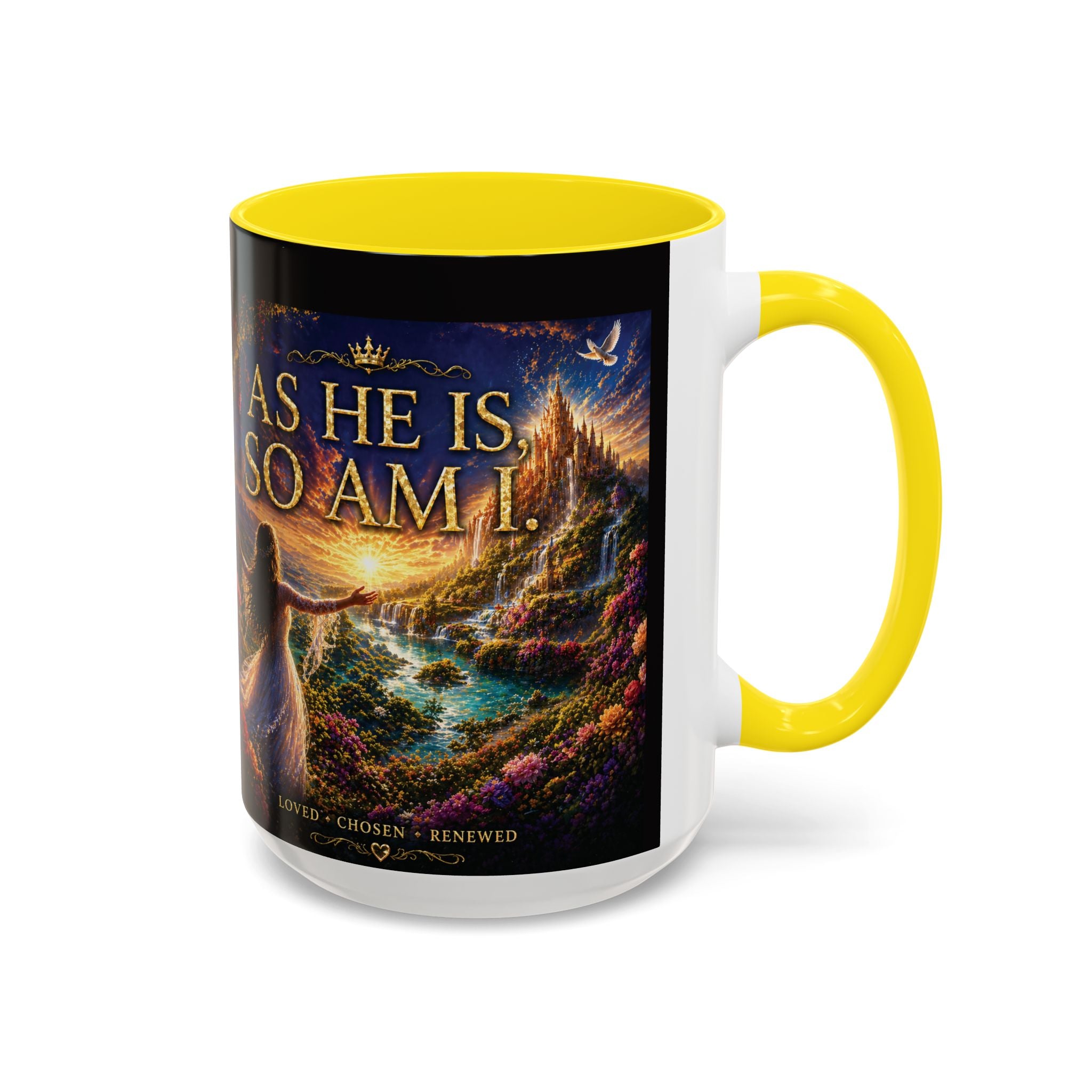 Christian Inspirational Coffee Mug — "As He Is, So Am I" Accent Mug (11/15oz)