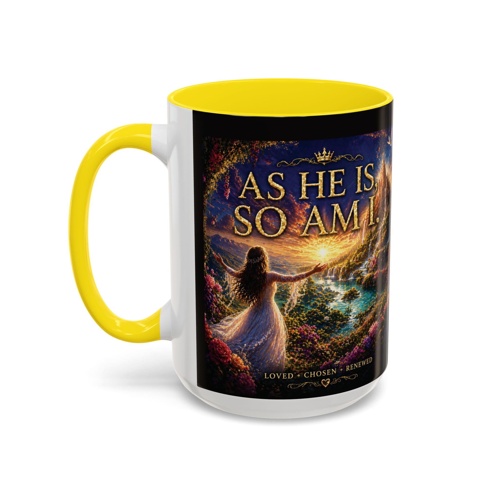 Christian Inspirational Coffee Mug — "As He Is, So Am I" Accent Mug (11/15oz)