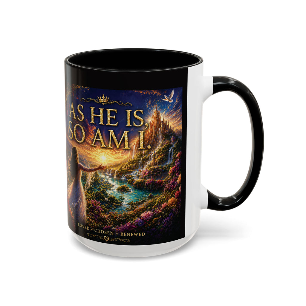 Christian Inspirational Coffee Mug — "As He Is, So Am I" Accent Mug (11/15oz)