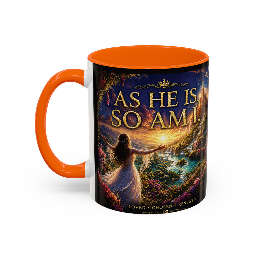 Christian Inspirational Coffee Mug — "As He Is, So Am I" Accent Mug (11/15oz)