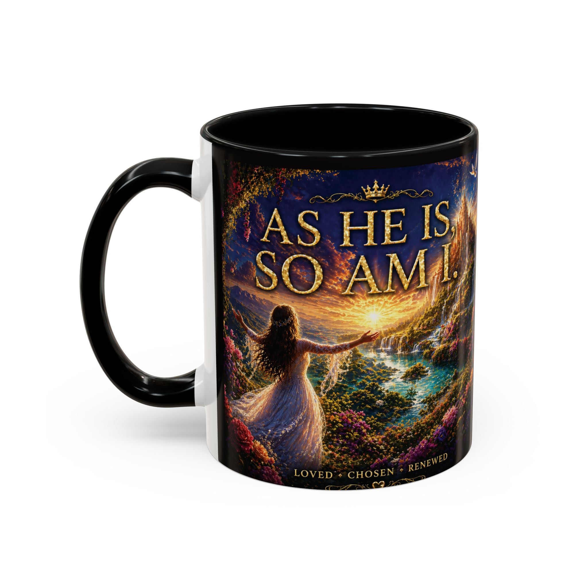 Christian Inspirational Coffee Mug — "As He Is, So Am I" Accent Mug (11/15oz)