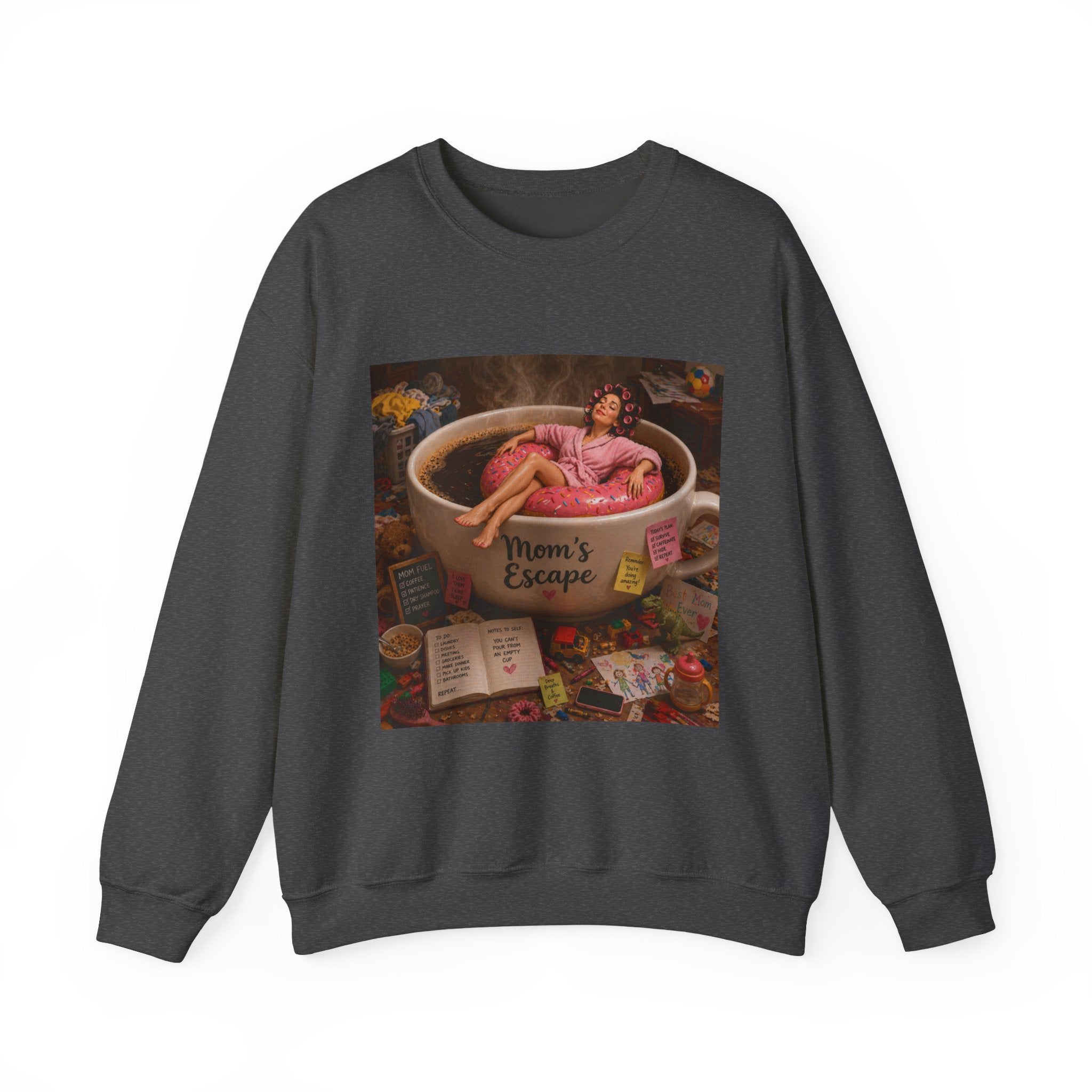Moms Happy Place - Cup of coffee / heaven Unisex Heavy Blend™ Crewneck Sweatshirt