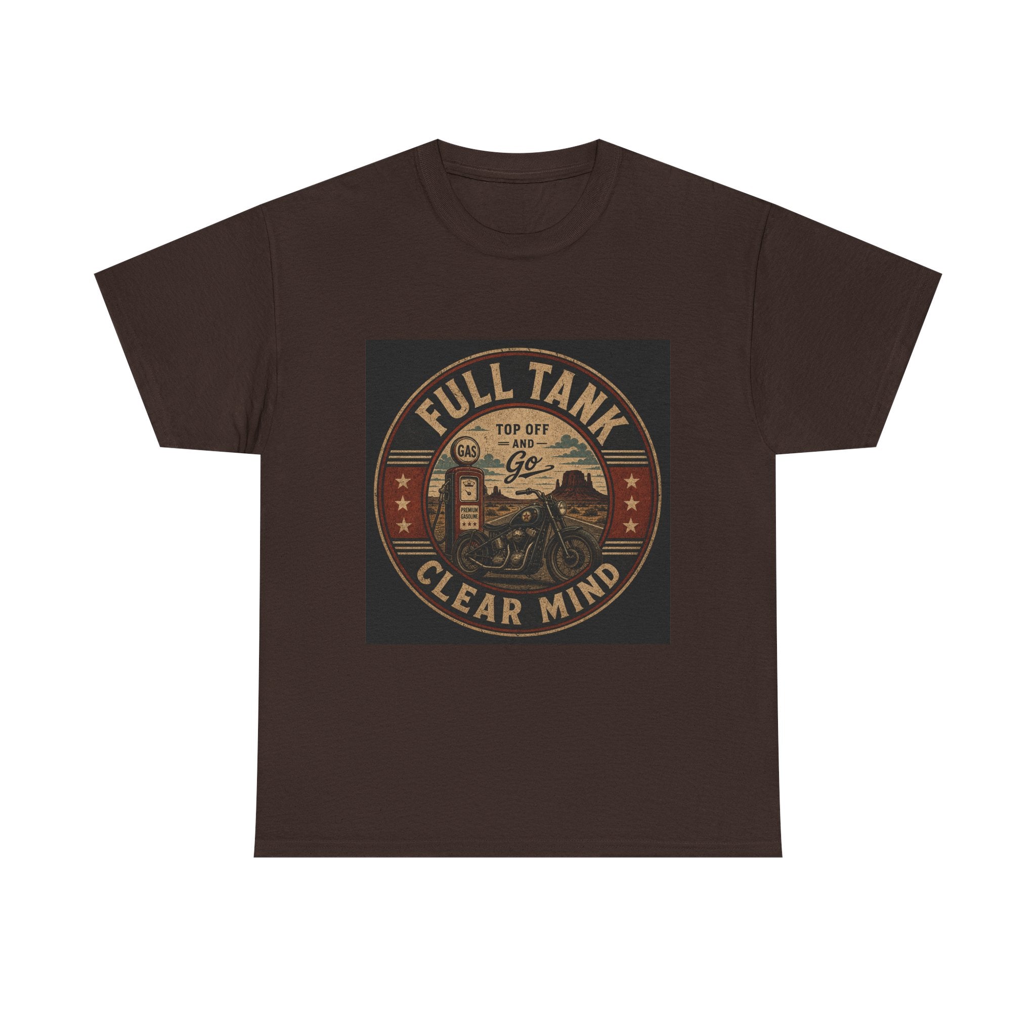 Motorcycle Tee — "Full Tank Clear Mind" Vintage Biker T-Shirt