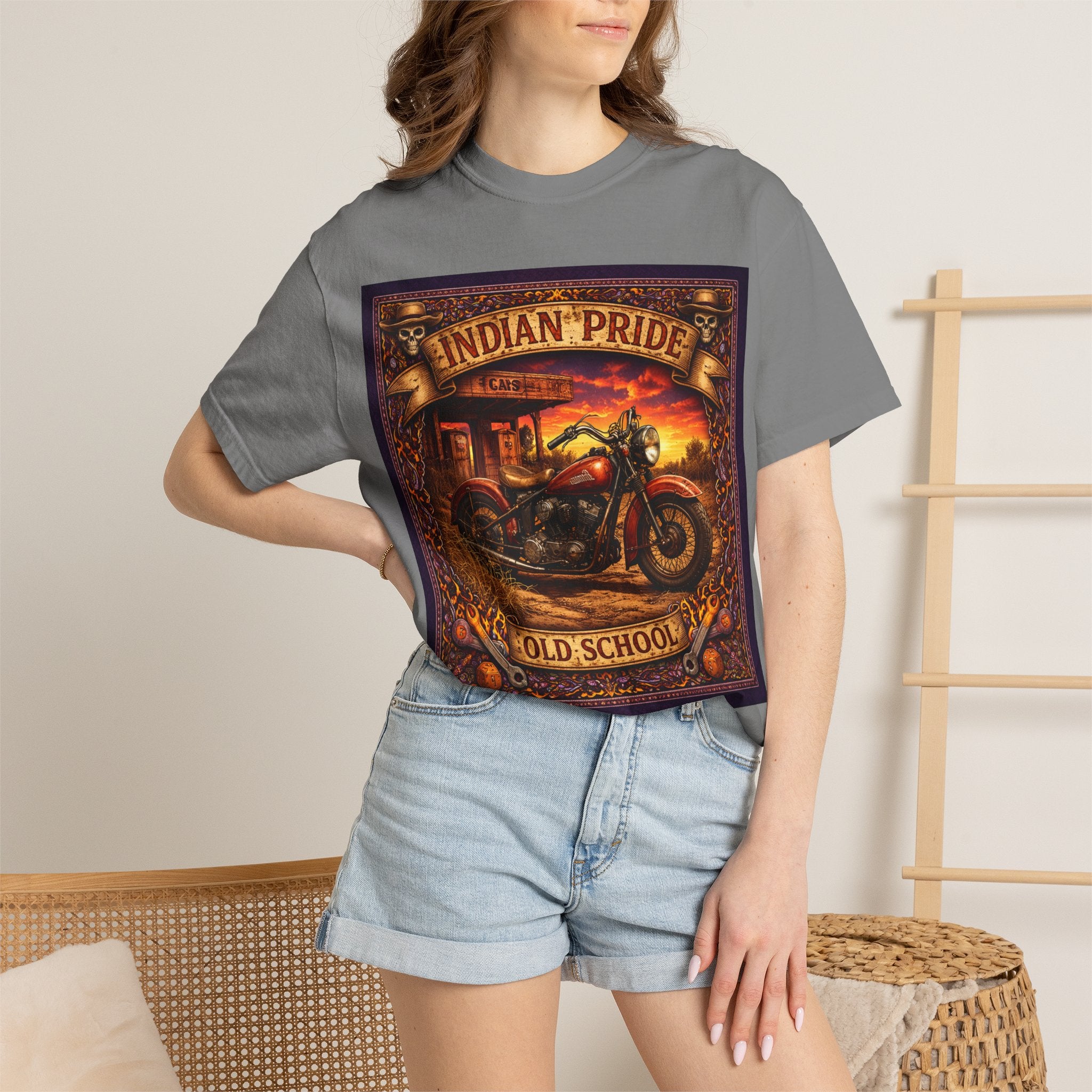 Indian Pride "Old School" Motorcycle T-Shirt