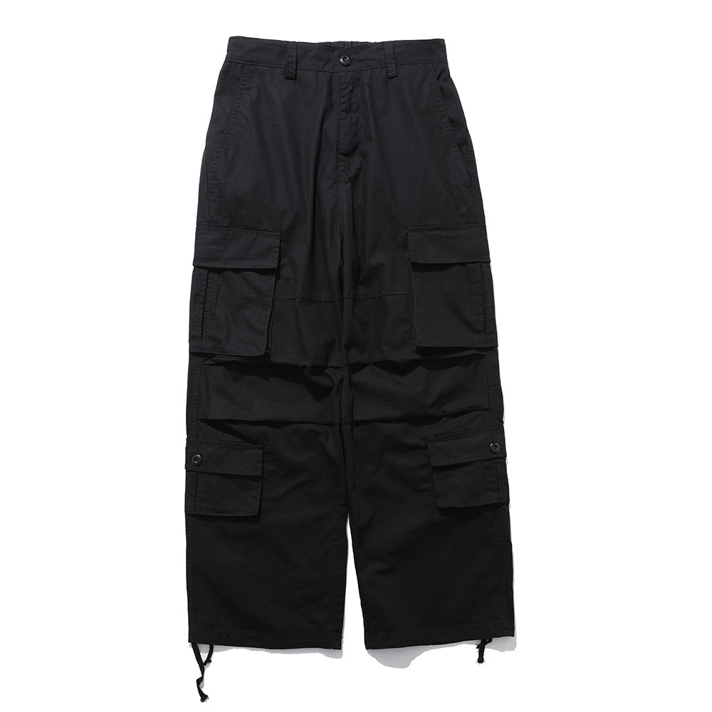 Men's Drawstring Cargo Pants with Multiple Pockets