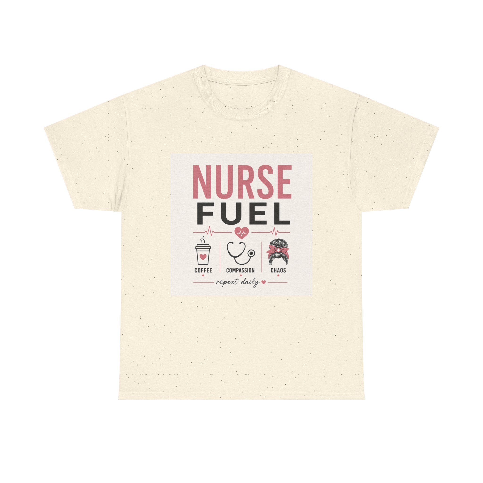 Nurse Fuel T-Shirt — Coffee, Stethoscope & Chaos Graphic Tee for Nurses