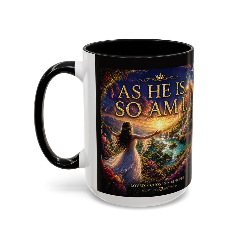 Christian Inspirational Coffee Mug — "As He Is, So Am I" Accent Mug (11/15oz)
