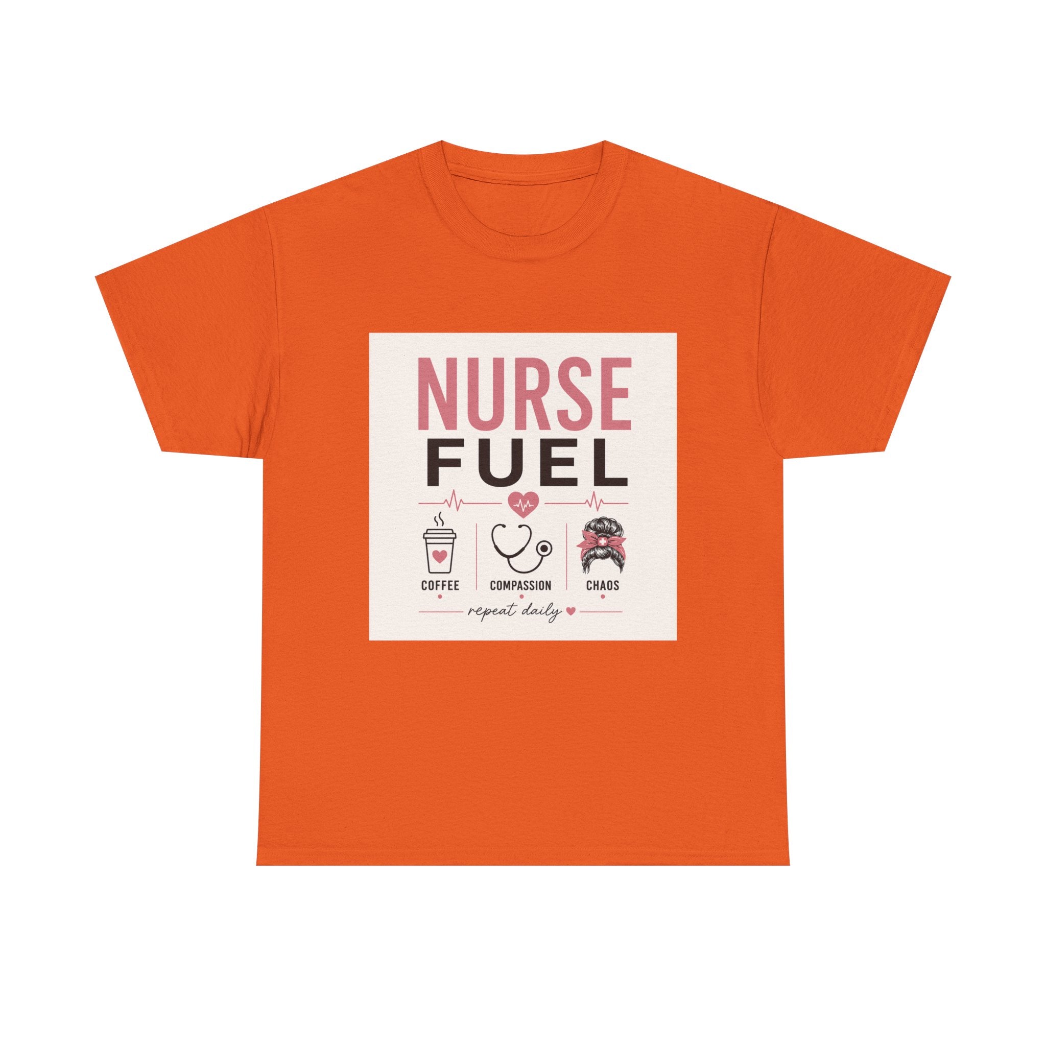 Nurse Fuel T-Shirt — Coffee, Stethoscope & Chaos Graphic Tee for Nurses