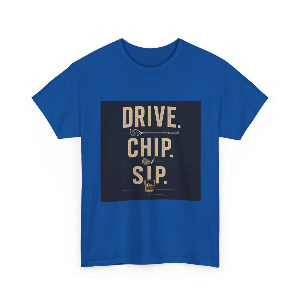 Drive. Chip. Sip. Golf Graphic Tee — Funny Golf Shirt for Players & Fans