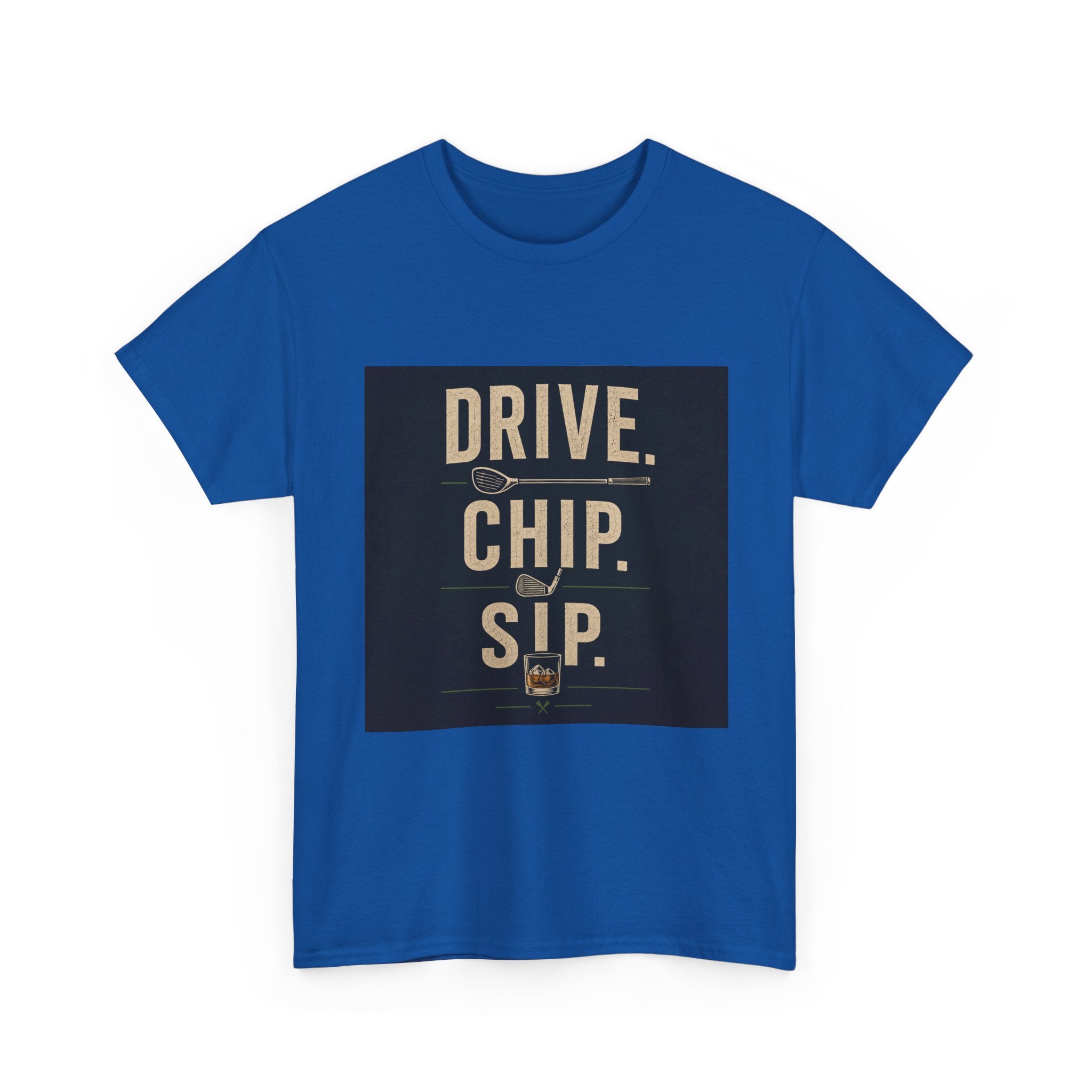 Drive. Chip. Sip. Golf Graphic Tee — Funny Golf Shirt for Players & Fans