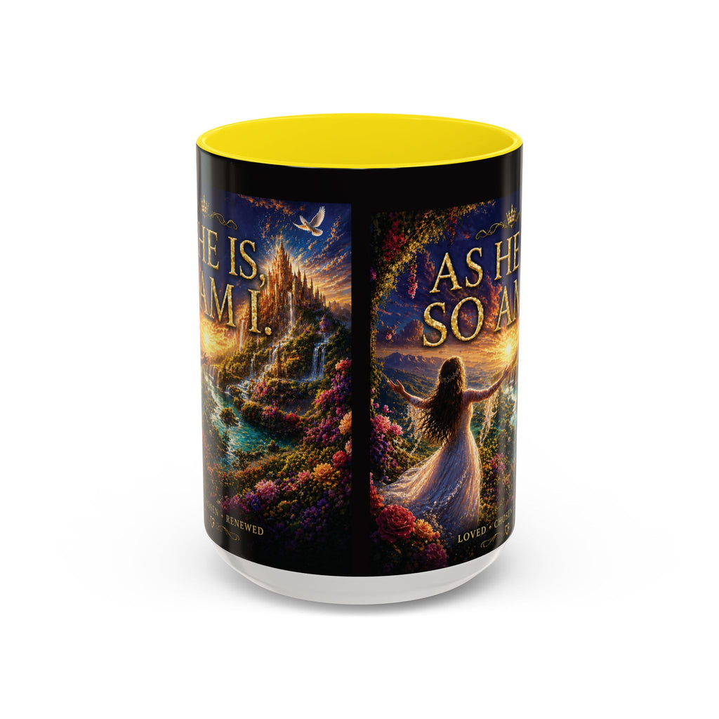 Christian Inspirational Coffee Mug — "As He Is, So Am I" Accent Mug (11/15oz)