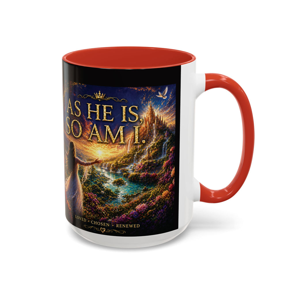 Christian Inspirational Coffee Mug — "As He Is, So Am I" Accent Mug (11/15oz)