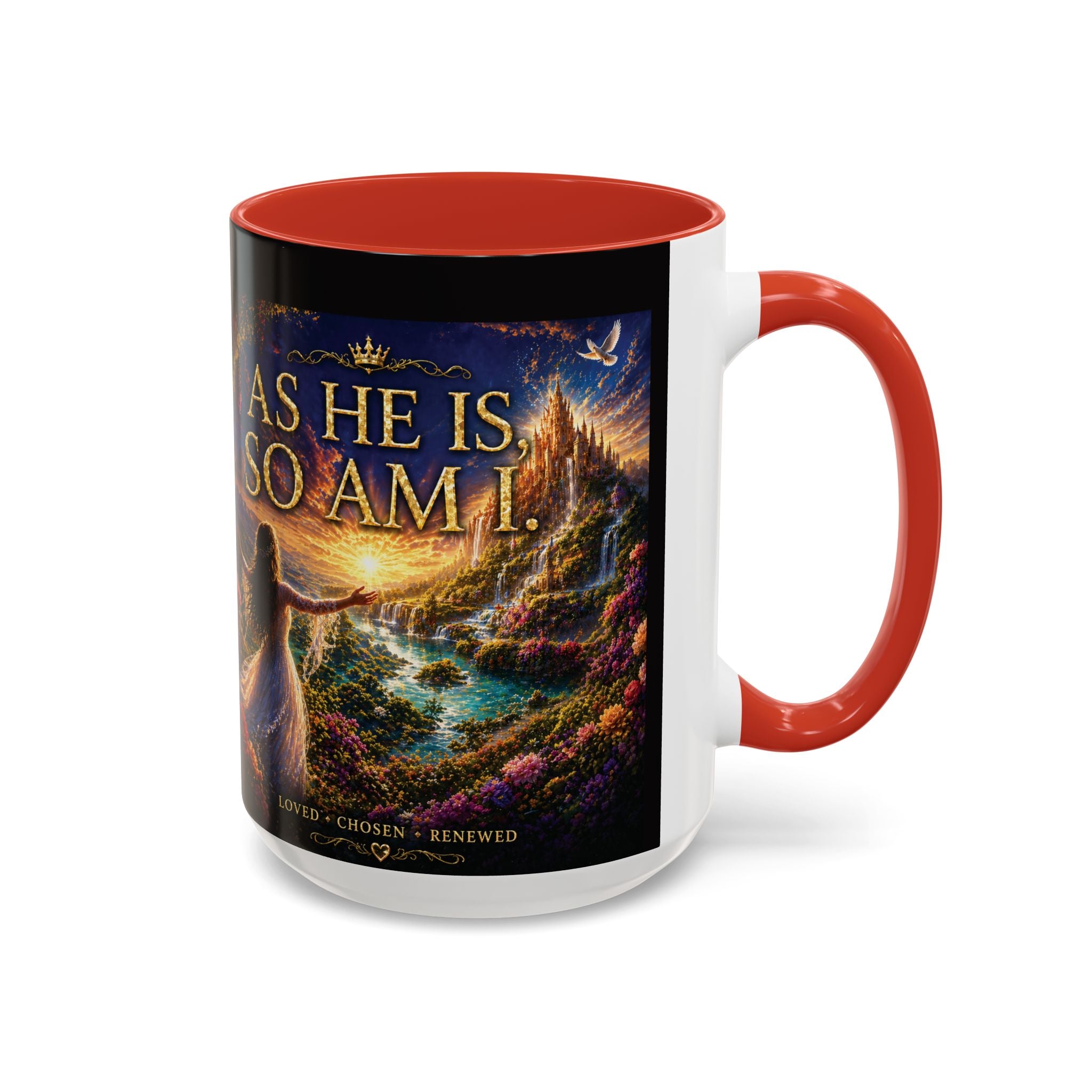 Christian Inspirational Coffee Mug — "As He Is, So Am I" Accent Mug (11/15oz)