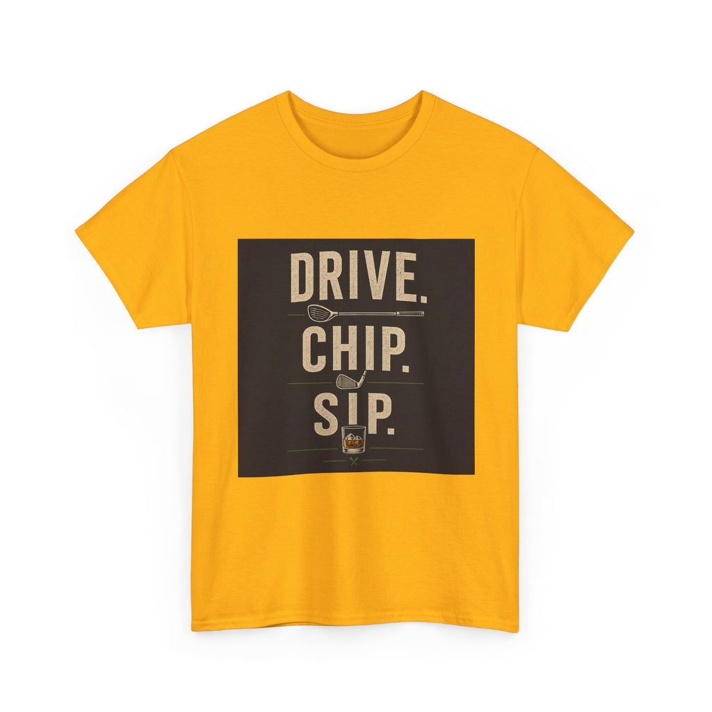 Drive. Chip. Sip. Golf Graphic Tee — Funny Golf Shirt for Players & Fans