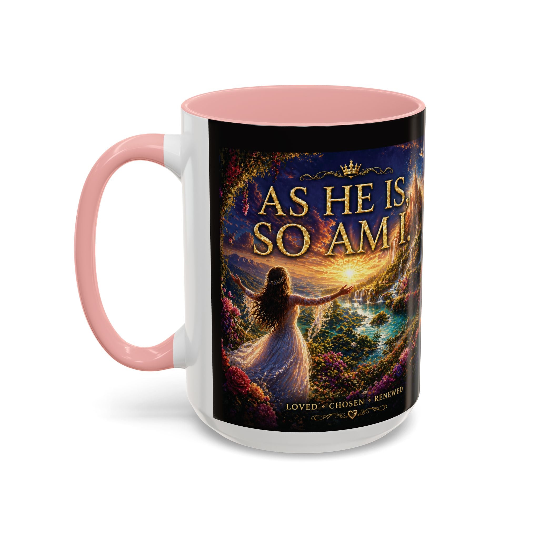 Christian Inspirational Coffee Mug — "As He Is, So Am I" Accent Mug (11/15oz)