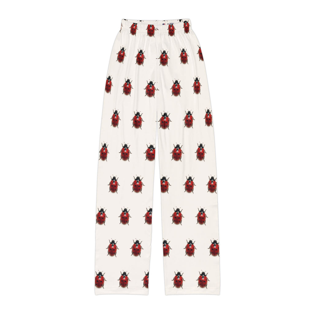 Kids Lounge Pants — Allover Red Ladybug Print Cozy Pajama Trousers