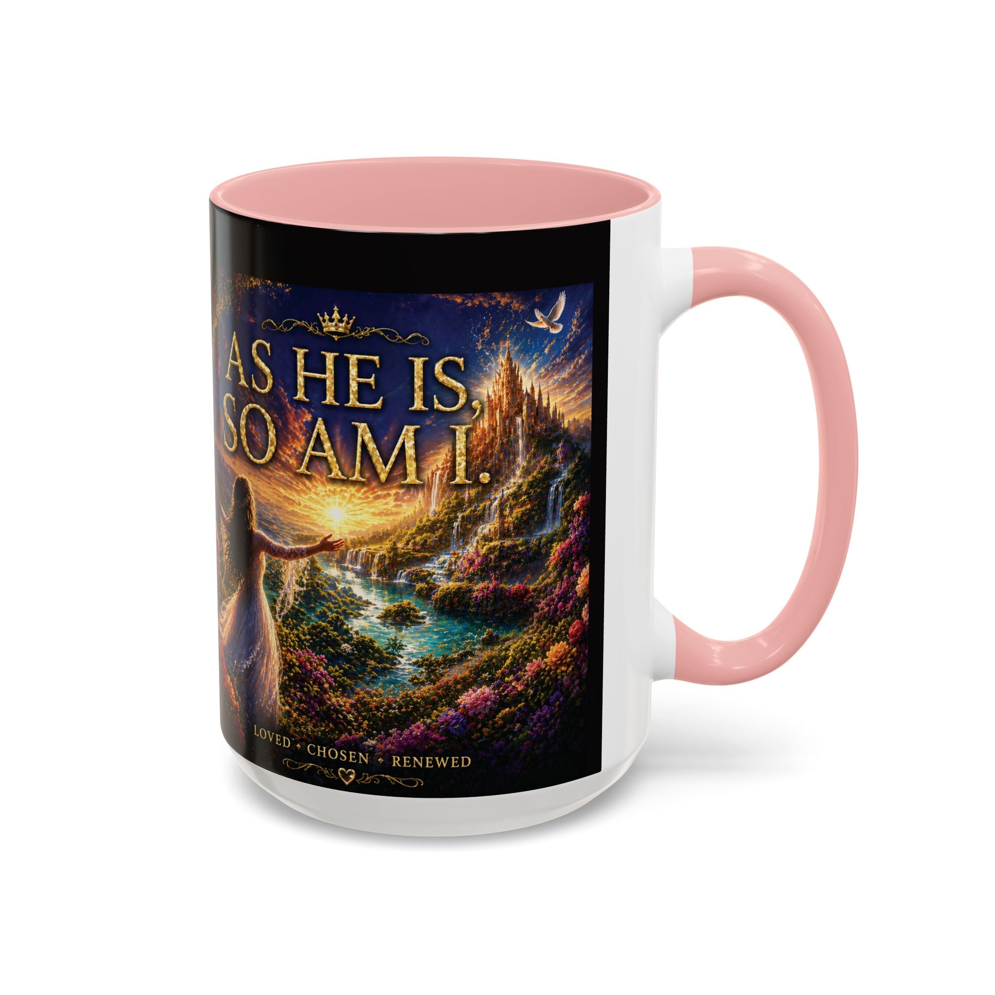Christian Inspirational Coffee Mug — "As He Is, So Am I" Accent Mug (11/15oz)