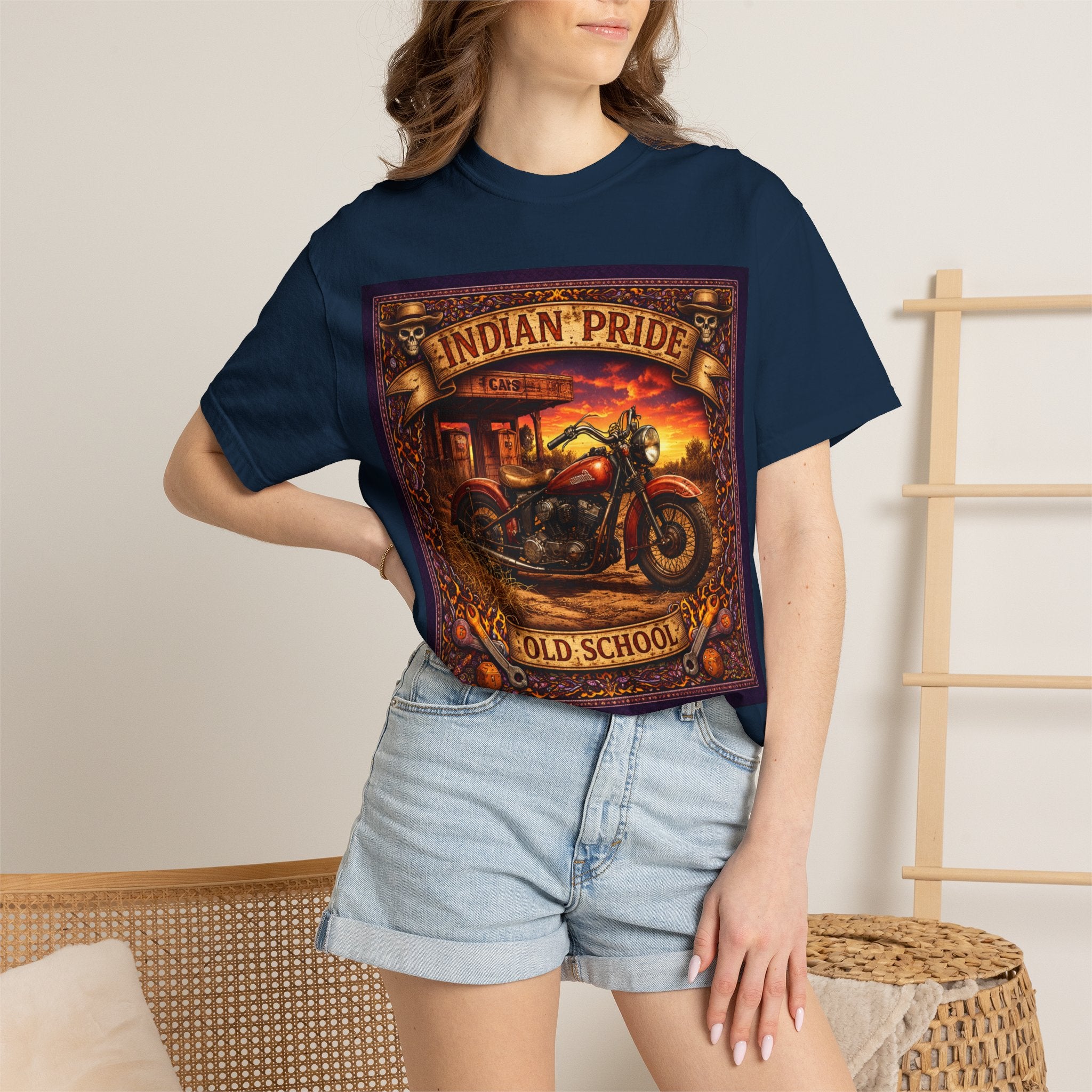 Indian Pride "Old School" Motorcycle T-Shirt