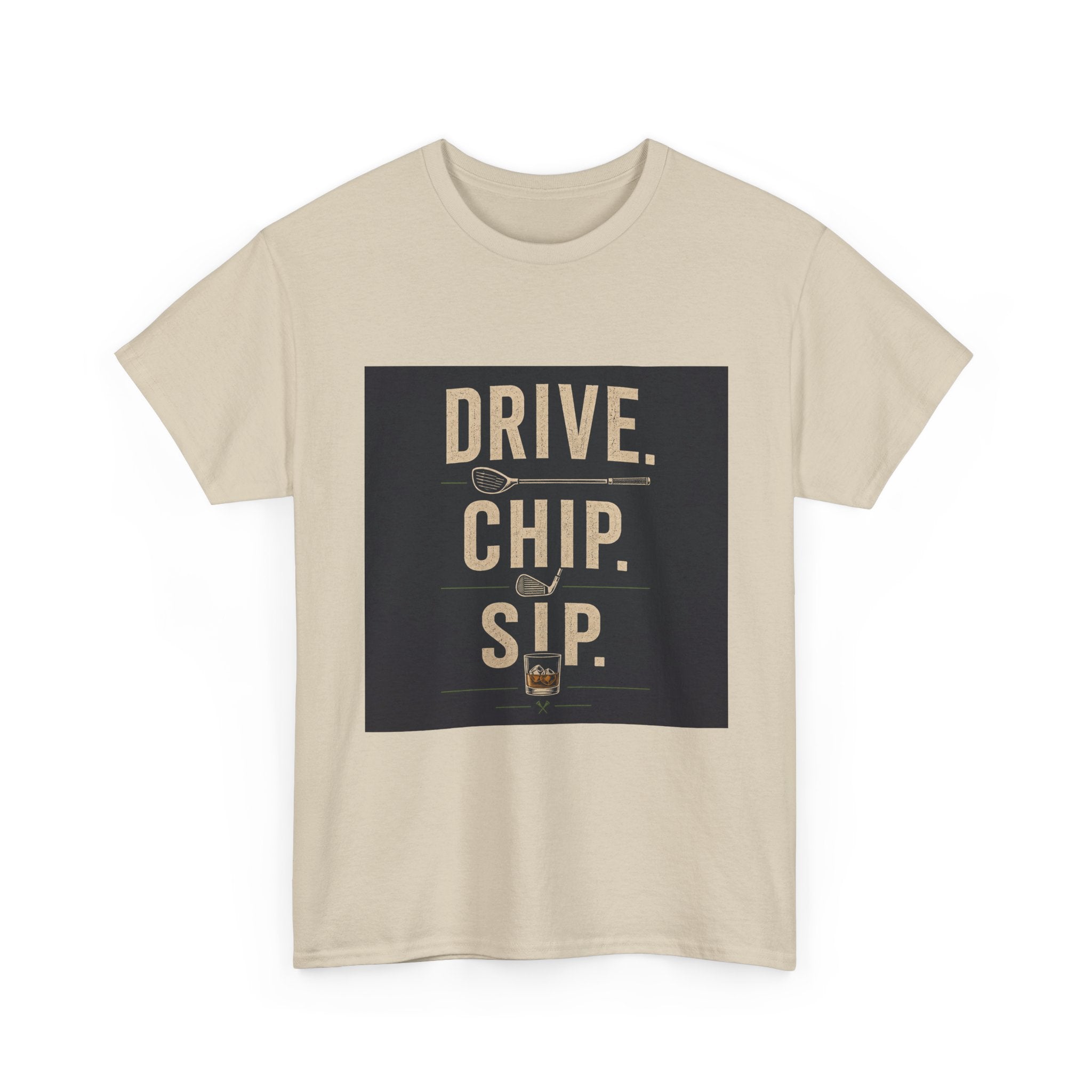 Drive. Chip. Sip. Golf Graphic Tee — Funny Golf Shirt for Players & Fans