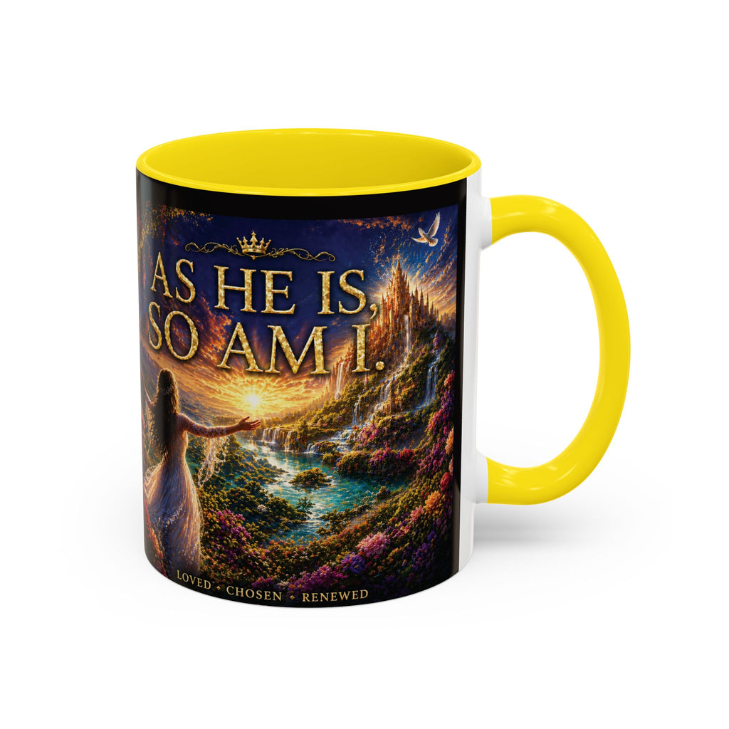 Christian Inspirational Coffee Mug — "As He Is, So Am I" Accent Mug (11/15oz)